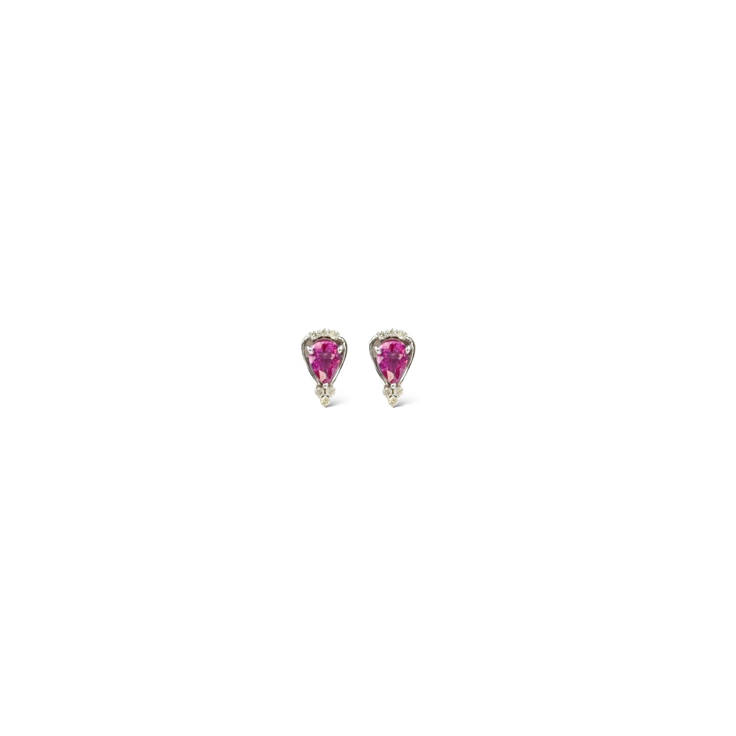 Pink Sapphire & Diamond Earrings
