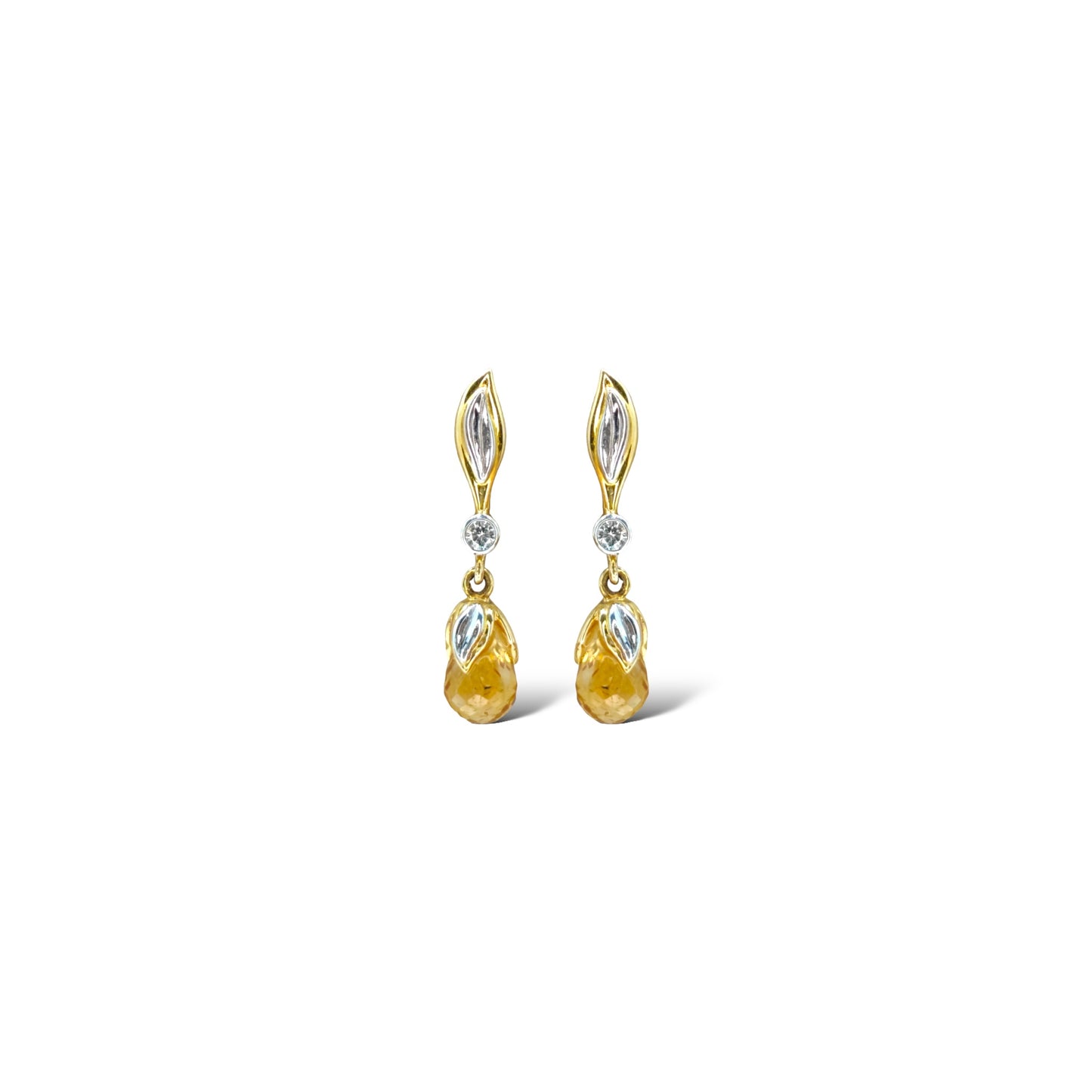 Golden Topaz & Diamond Drops