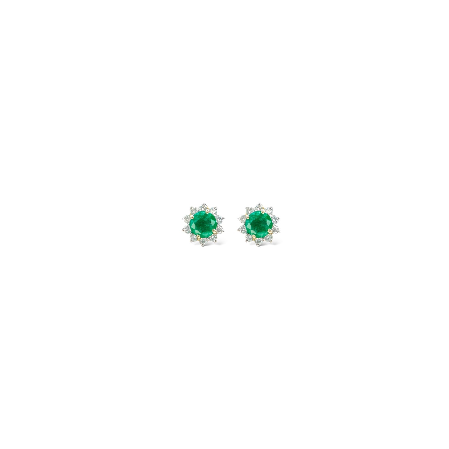 Round Emerald & Diamond Tops