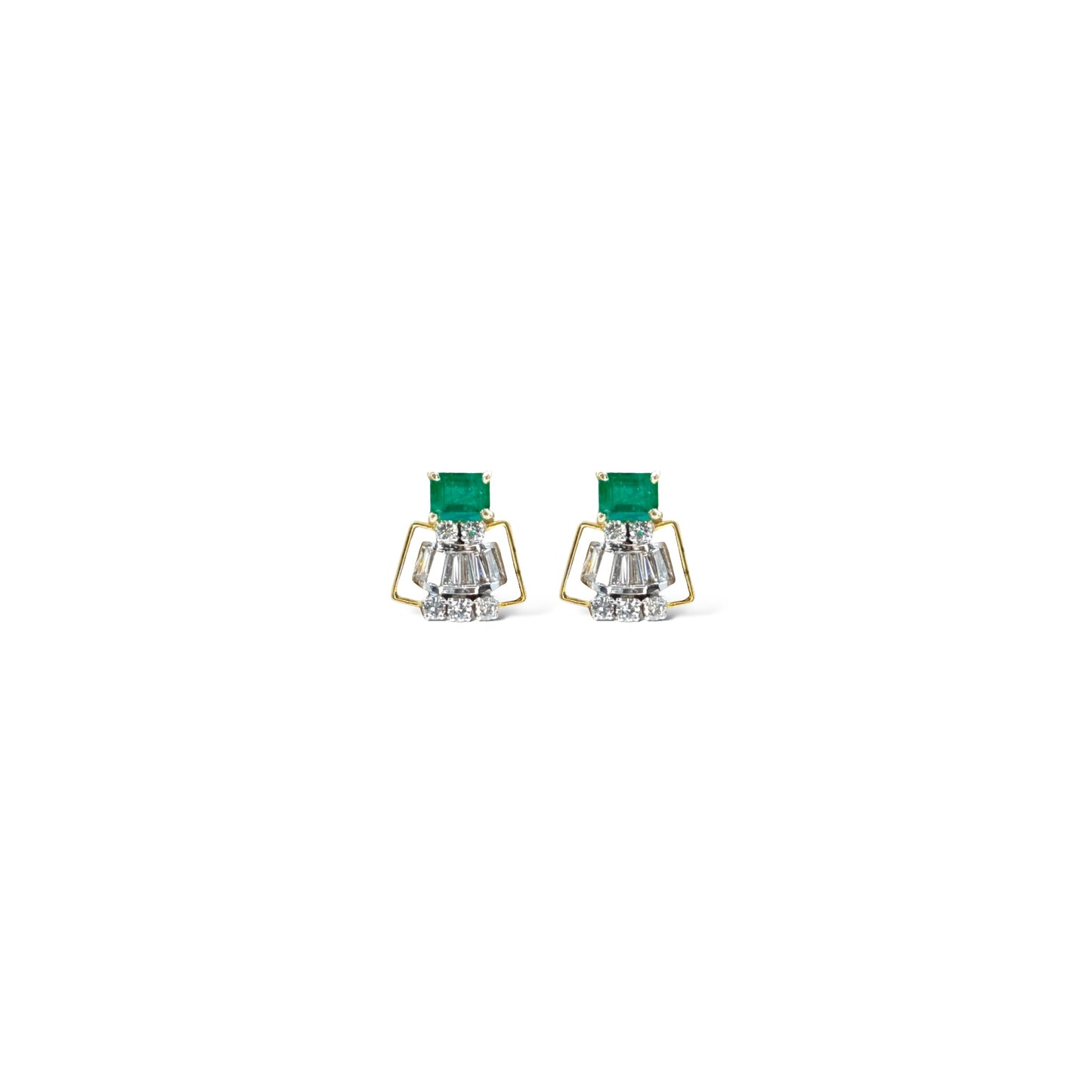 Emerald & Diamond Studs
