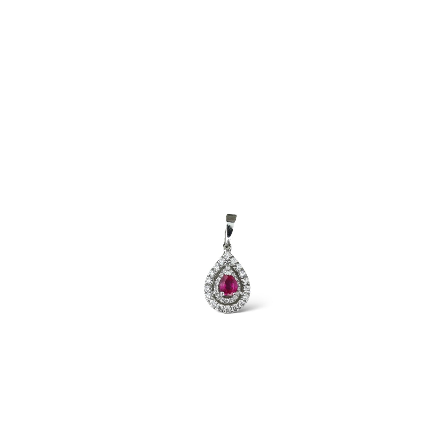 Pear Ruby Diamond Pendant