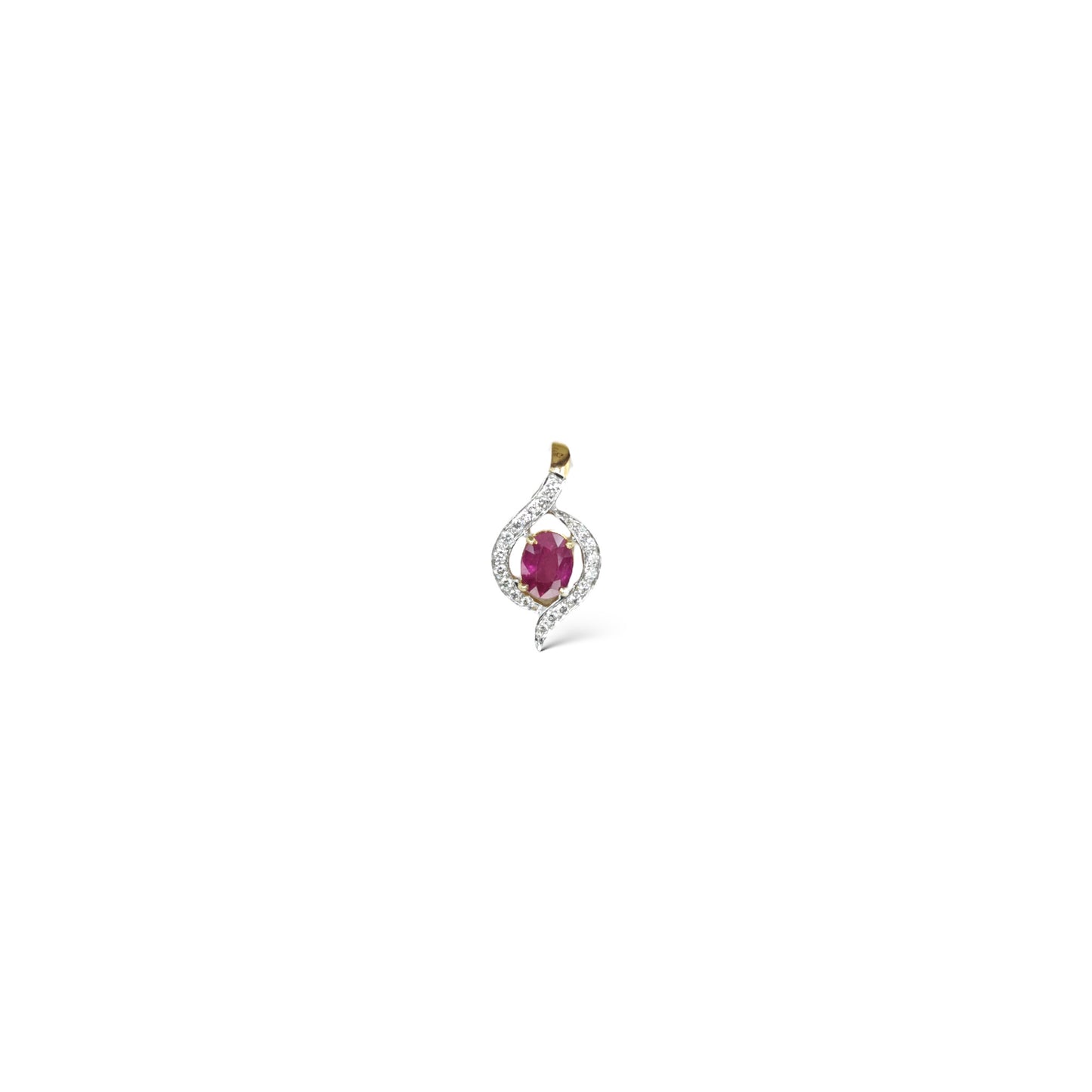 Oval Ruby & Diamond Pendant