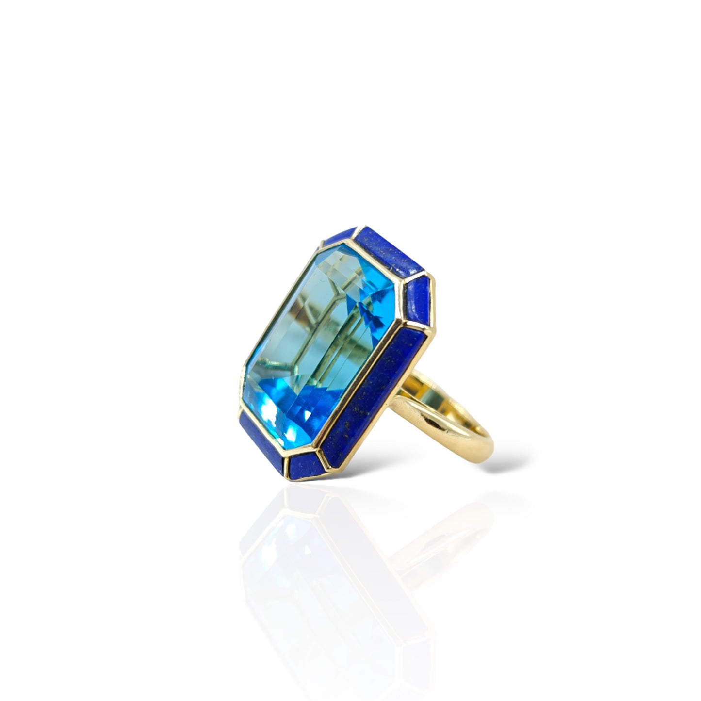 Blue Topaz & lapis Ring