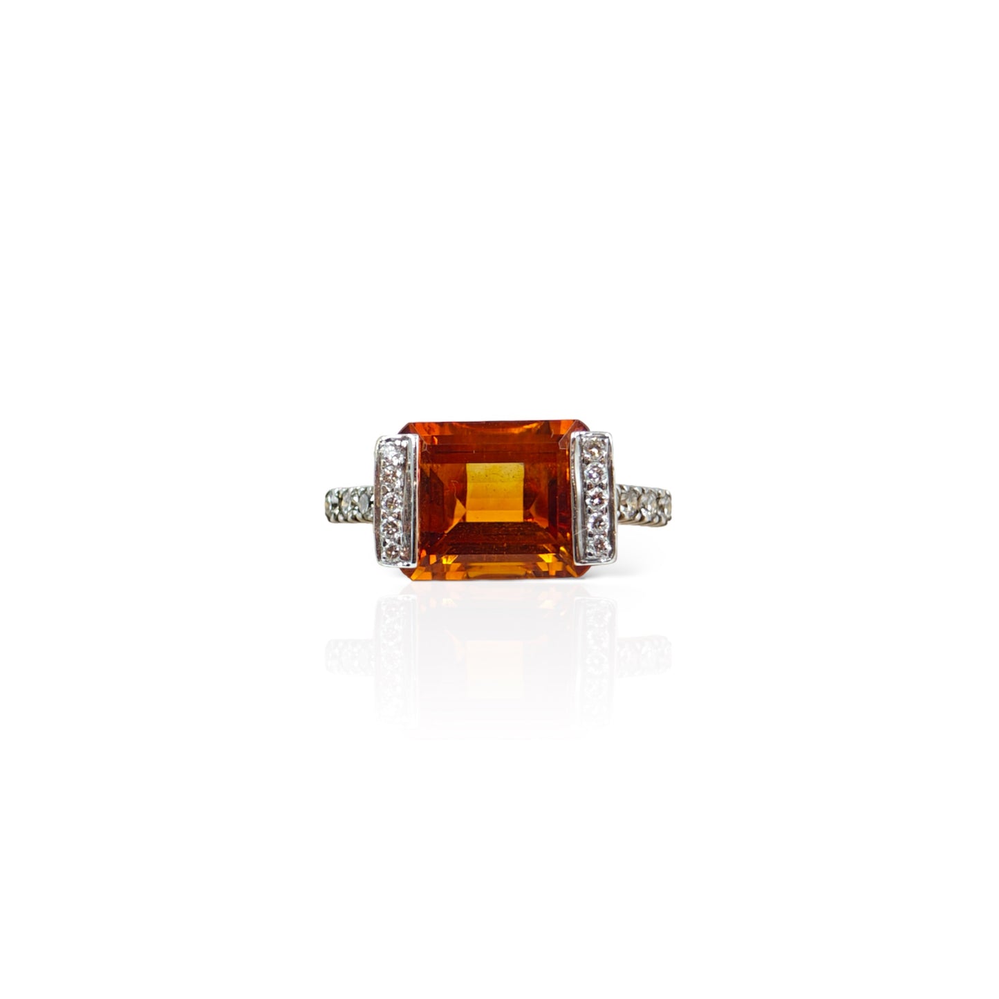 Golden Topaz & Diamond Ring