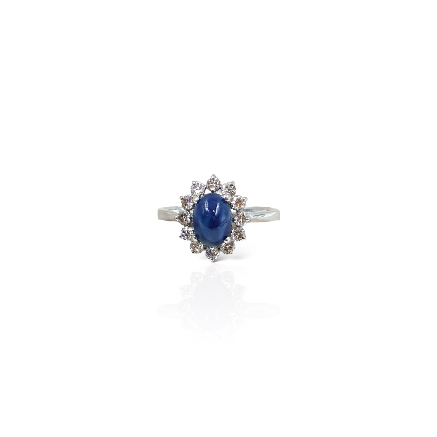 Blue Sapphire Cabochon Ring