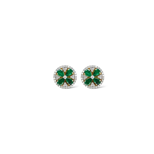 Emerald Drops & Diamond Earrings