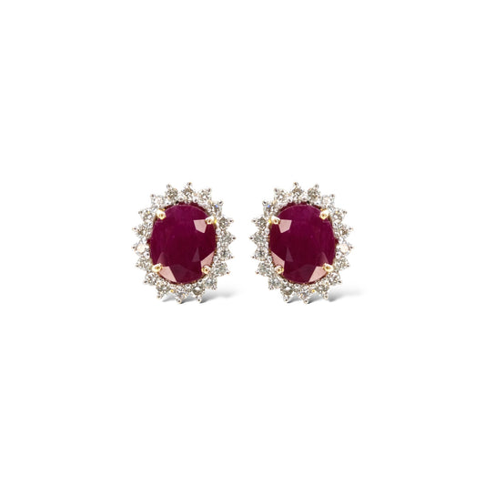 Natural Rubies & diamond Earrings