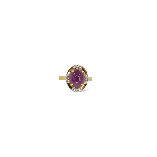 Cabochon Ruby & Diamond Ring