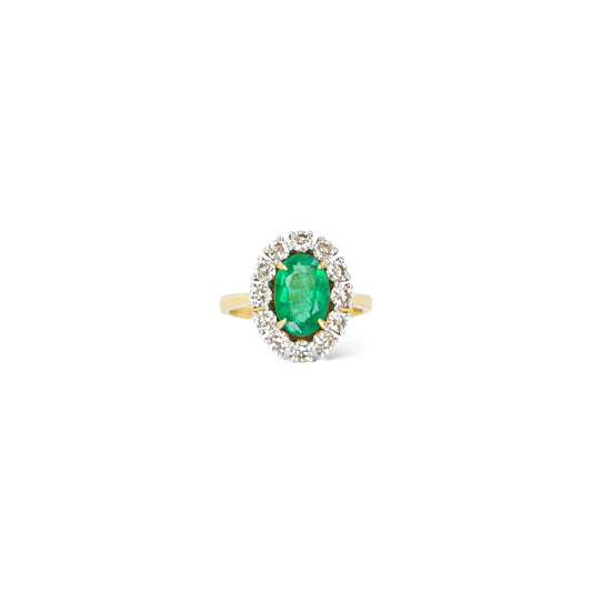 Emerald & Diamond Cluster Ring