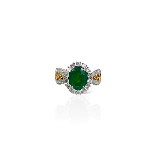 Emerald Halo RIng