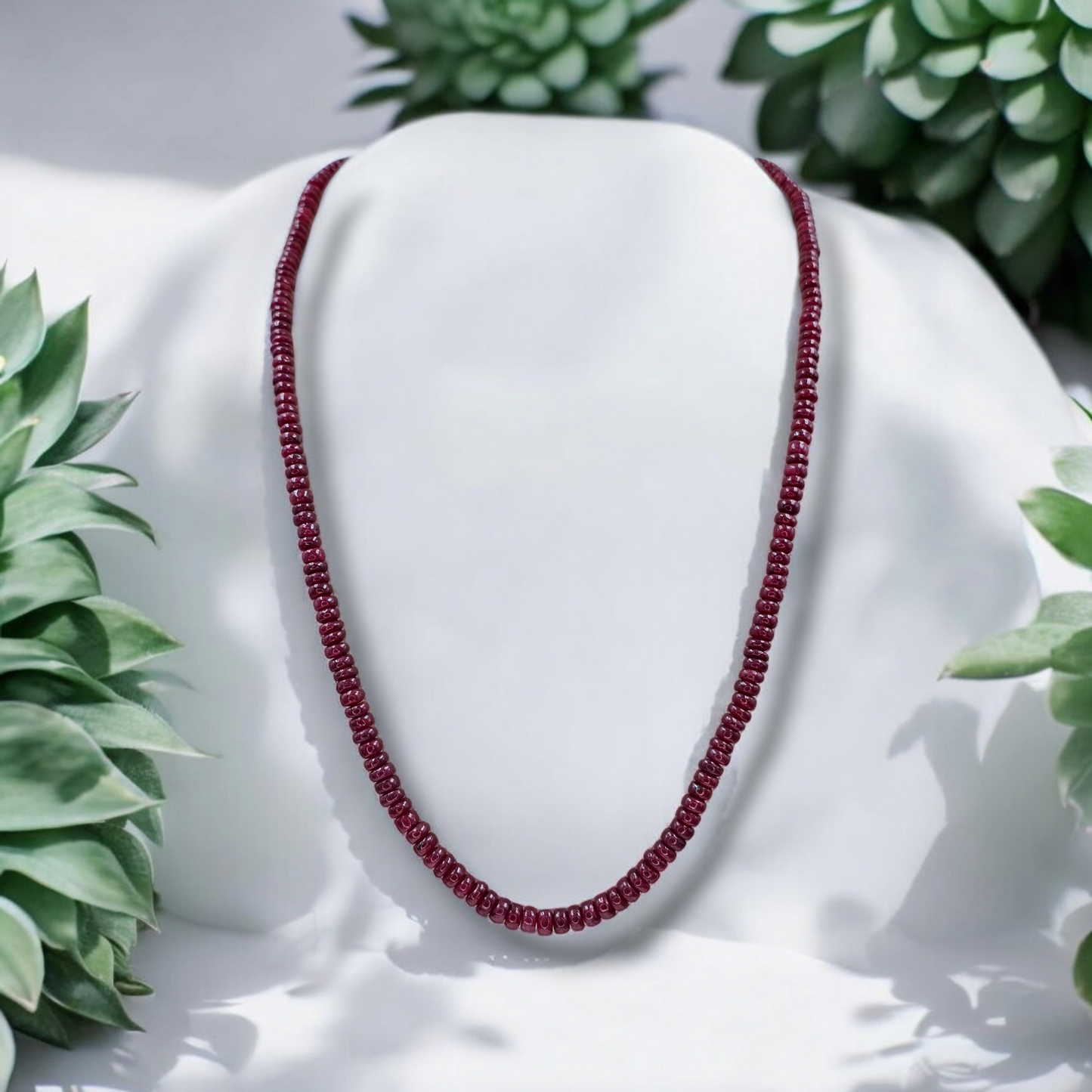 Cabochon Ruby strand